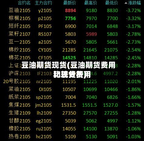 豆油期货现货(豆油期货费用和现货费用比较分析)