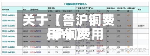 关于【鲁沪铜费用,沪铜费用cum】