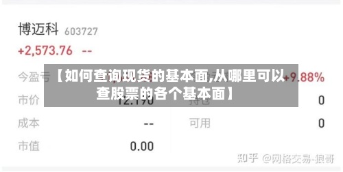 【如何查询现货的基本面,从哪里可以查股票的各个基本面】-第3张图片