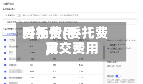委托费用
对手价(委托费用
成交费用
)-第2张图片