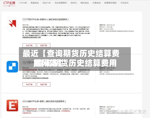 最近【查询期货历史结算费用,查询期货历史结算费用的网站】