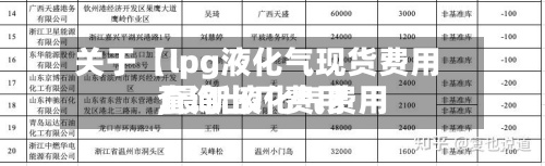 关于【lpg液化气现货费用,最新液化气费用查询出厂费用】