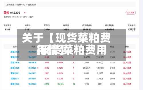 关于【现货菜粕费用,现货菜粕费用行情】-第2张图片