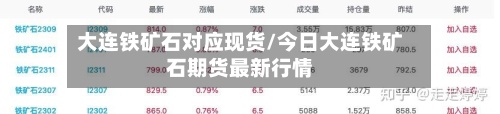 大连铁矿石对应现货/今日大连铁矿石期货最新行情-第3张图片