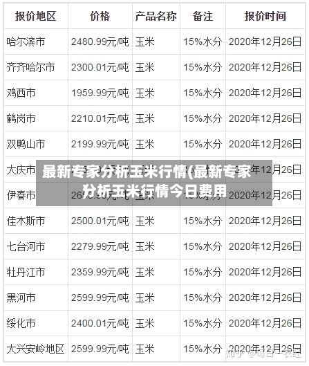 最新专家分析玉米行情(最新专家分析玉米行情今日费用)-第3张图片