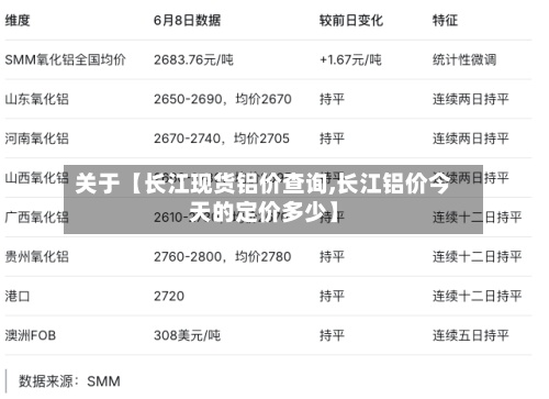 关于【长江现货铝价查询,长江铝价今天的定价多少】-第2张图片