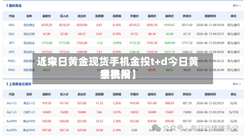 近来【今日黄金现货手机金投t+d今日黄金费用手机投】