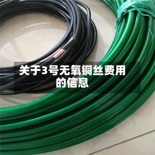 关于3号无氧铜丝费用
的信息