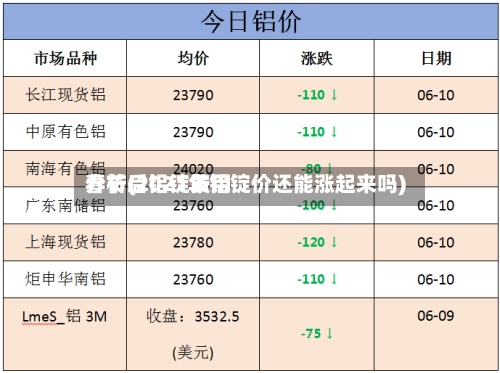 春节后铝锭费用分析(2021年铝锭价还能涨起来吗)