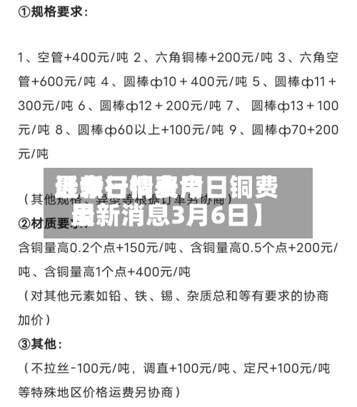 近来
【今日铜费用
最新行情表今日铜费用
最新消息3月6日】-第2张图片
