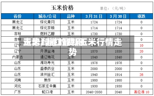 玉米到港的费用走势/港口最新玉米行情走势