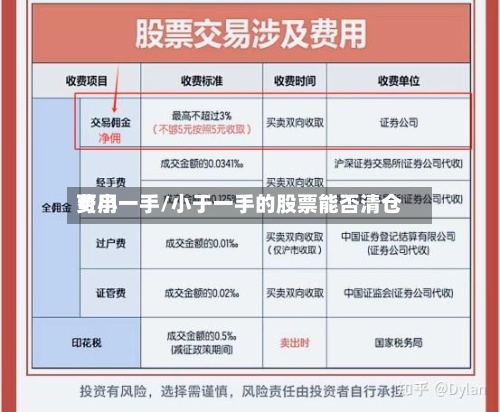 费用可小一手/小于一手的股票能否清仓