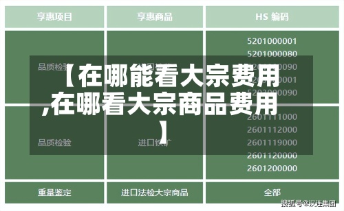 【在哪能看大宗费用,在哪看大宗商品费用】