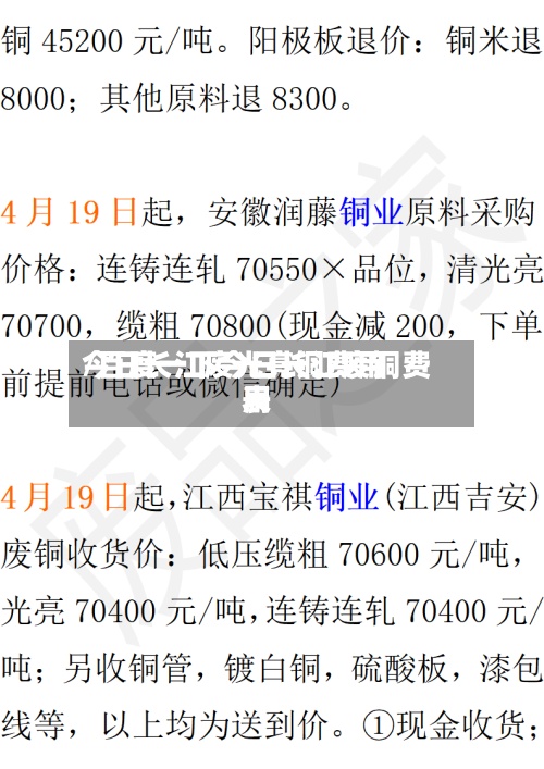 今日长江废光亮铜费用/百度一下今日长江废铜费用表-第2张图片