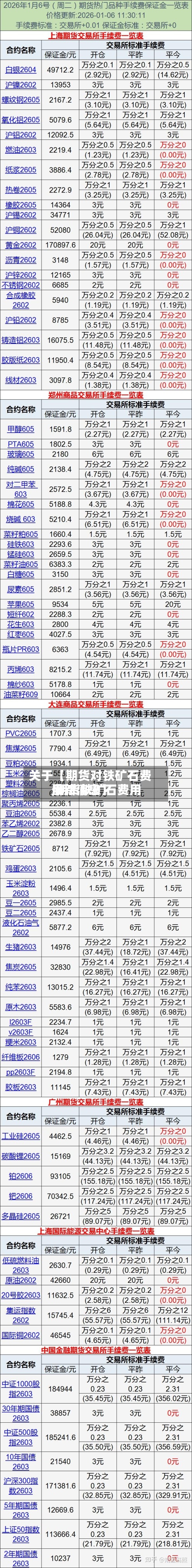 关于【期货对铁矿石费用,期货铁矿石费用最新消息】