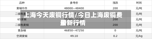 上海今天废铜行情/今日上海废铜费用
最新行情
