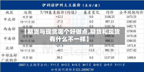 【期货与现货哪个好做点,期货和现货有什么不一样】