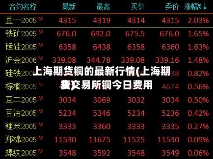 上海期货铜的最新行情(上海期货交易所铜今日费用表)