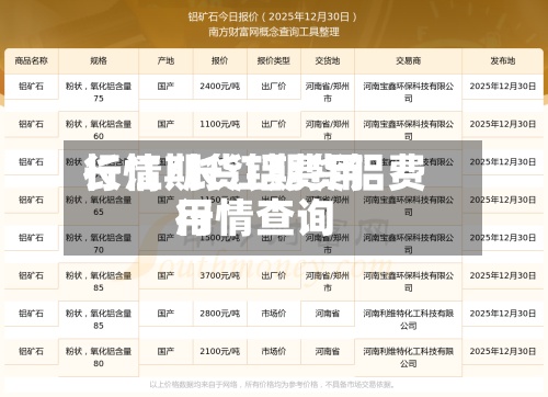 长江期货铝费用行情/长江期货铝费用行情查询