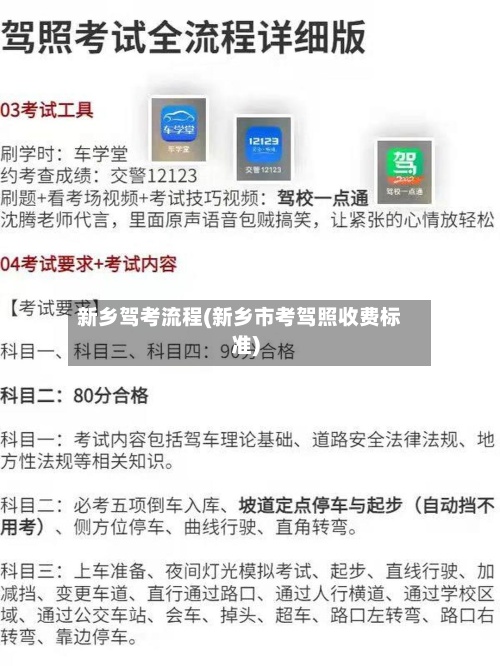 新乡驾考流程(新乡市考驾照收费标准)