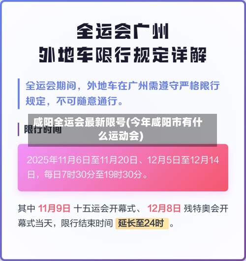 咸阳全运会最新限号(今年咸阳市有什么运动会)