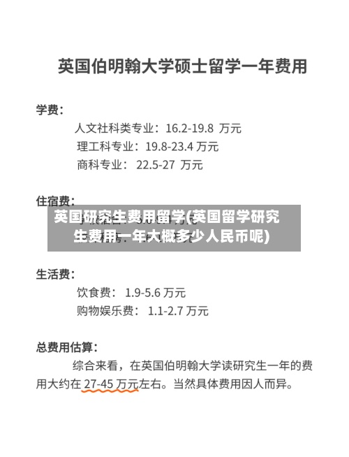 英国研究生费用留学(英国留学研究生费用一年大概多少人民币呢)
