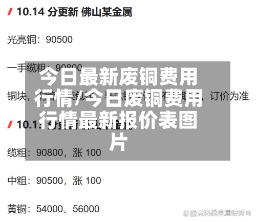 今日最新废铜费用行情/今日废铜费用行情最新报价表图片-第3张图片