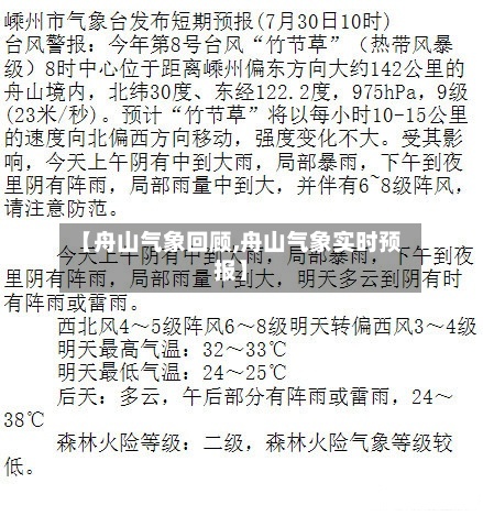【舟山气象回顾,舟山气象实时预报】-第3张图片
