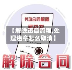 【解除违章流程,处理违章怎么取消】-第2张图片