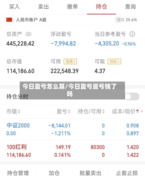 今日盈亏怎么算/今日盈亏是亏钱了吗