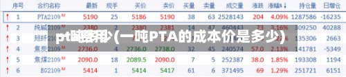 pta费用一吨多少(一吨PTA的成本价是多少)-第2张图片