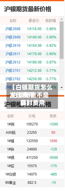 【白银期货怎么发现费用,白银期货不是实时费用吗】