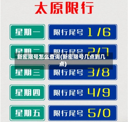 新密限号怎么查询(新密限号几点到几点)
