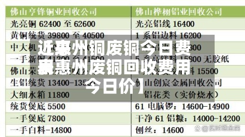 近来【惠州铜废铜今日费用表惠州废铜回收费用今日价】-第2张图片