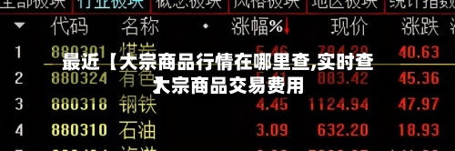 最近【大宗商品行情在哪里查,实时查大宗商品交易费用
】-第2张图片