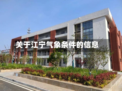 关于江宁气象条件的信息