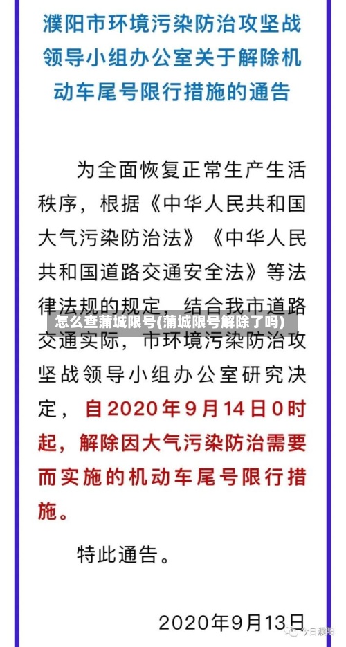 怎么查蒲城限号(蒲城限号解除了吗)-第3张图片