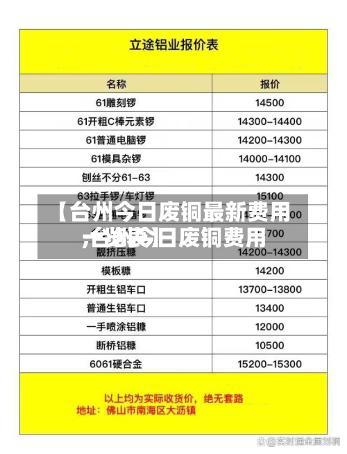 【台州今日废铜最新费用,台州今日废铜费用一览表】-第2张图片