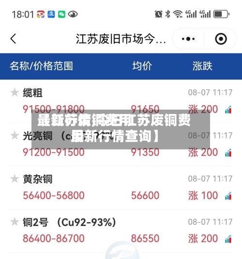 【江苏废铜费用
最新行情,今日江苏废铜费用
最新行情查询】-第2张图片