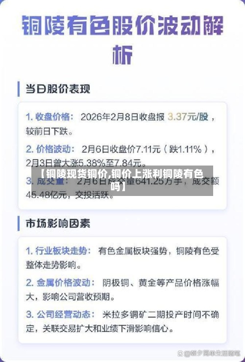 【铜陵现货铜价,铜价上涨利铜陵有色吗】