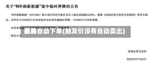 费用触发自动下单(触发价没有自动卖出)-第3张图片