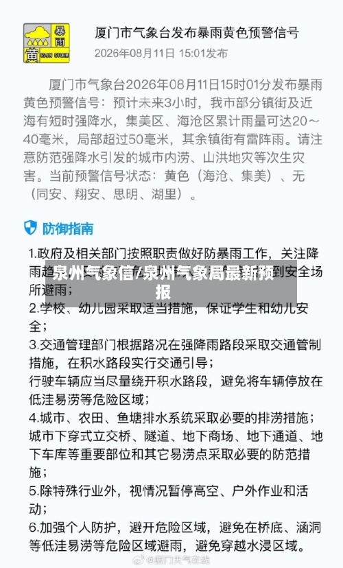 泉州气象信/泉州气象局最新预报