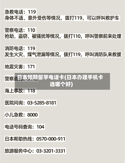 日本短期留学电话卡(日本办理手机卡选哪个好)