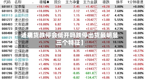近来
【现货跌停会低开吗跌停出货最明显三个特征】-第2张图片