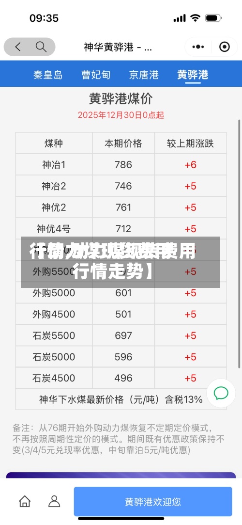 【动力煤现货费用行情,动力煤现货费用行情走势】