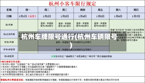杭州车牌限号通行(杭州车辆限号)-第2张图片