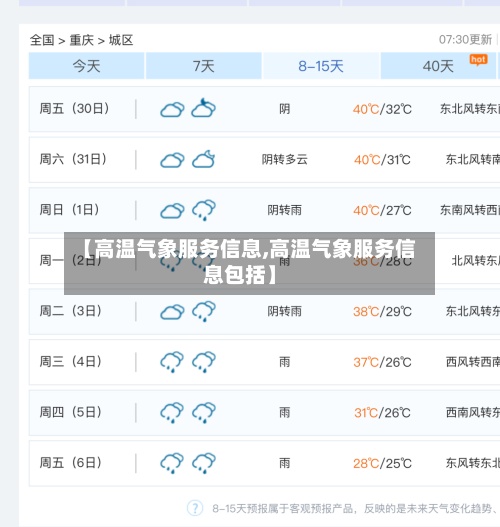 【高温气象服务信息,高温气象服务信息包括】