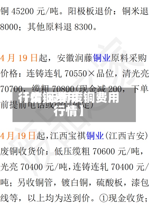 【废铜费用行情,云南废铜费用行情】