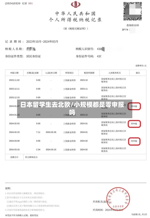 日本留学生去北欧/小规模都是零申报吗