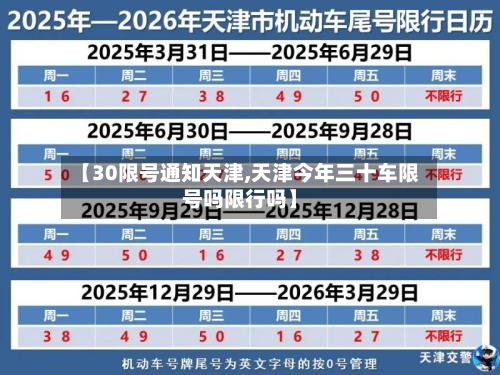 【30限号通知天津,天津今年三十车限号吗限行吗】-第3张图片